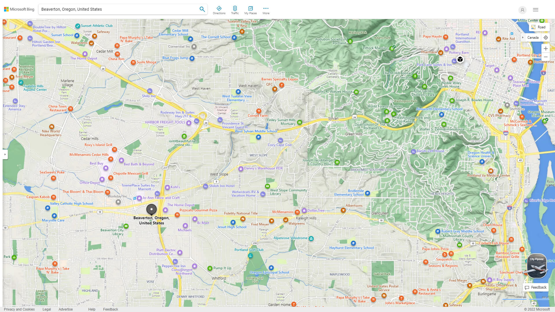 Beaverton Detailed Map 